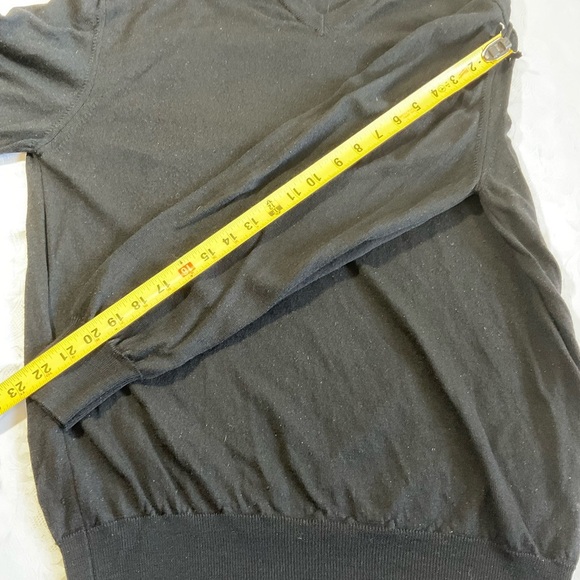 Giorgiolini Italian Extra Fine Merino Wool V-Neck Sweater Black Mens Large - Picture 7 of 7